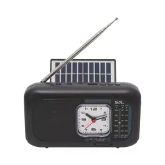   SAL RPH3 napelemes rádió és multimédia lejátszó, hibrid töltés, 3 sávos, napelemes, Bluetooth, cserélhető akkumulátor