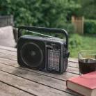 SAL RPR10 hordozható rádió multimédia lejátszóval, vezeték nélküli Bluetooth hangszóró, 3-sávos rádió, MP3 lejátszás USB/microSD eszközről, tölthető