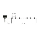Home SML100WW micro LED fényfüzér, 5 méter, napelemes, kül- és beltéri kivitel,100