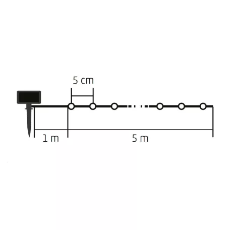 Home SML100WW micro LED fényfüzér, 5 méter, napelemes, kül- és beltéri kivitel,100