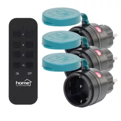   Home THO2313 távirányítható kültéri hálózati aljzat szett, IP44, 2300 W, 3 aljzat