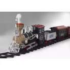 HOME TRN 01 elemes kisvasút, 1 mozdony és 3 vagon, vízgőzt képez, piros LED világítás, hanghatás, 47 cm-es pálya