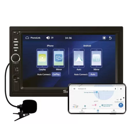 Fejegység; 2xDIN, 7" LCD, RDS, BT, CPAA