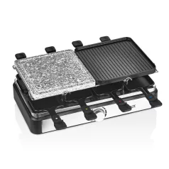   Zilan ZLN8863 raclette grill, 1500 W, 2 az 1-ben, alumínium sütőlap, tapadásmentes bevonat, hőfokszabályozó, kiegészítők