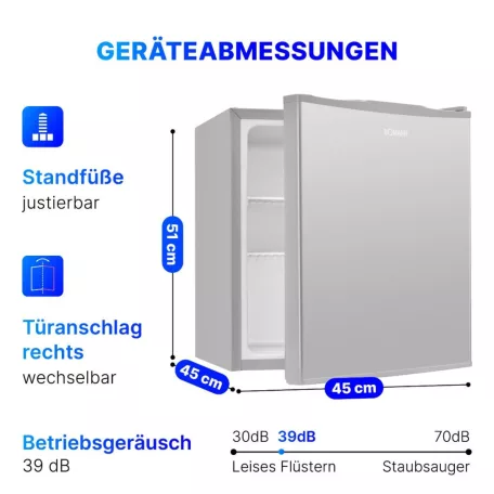 Bomann KB 7346 inox egyajtós hűtő