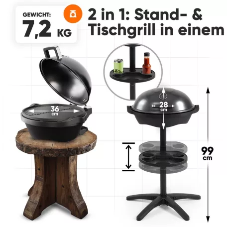 ProfiCook PC-BQS 1303 fekete Barbeque állógrill