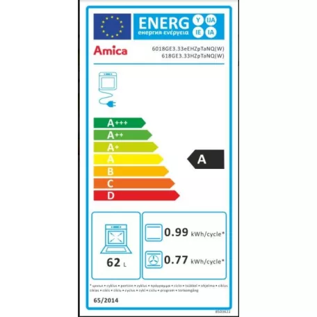 Amica A6KG10.2(W)Gd Kombinált Tűzhely ( 55700)