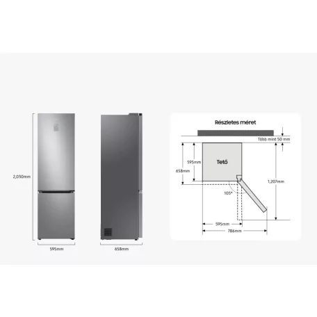 Samsung RB34C670DSA/EF alulfagyasztós hűtő