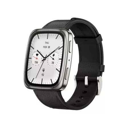 Amazfit Active 2 (Square) Premium NFC okosóra - Black Leather