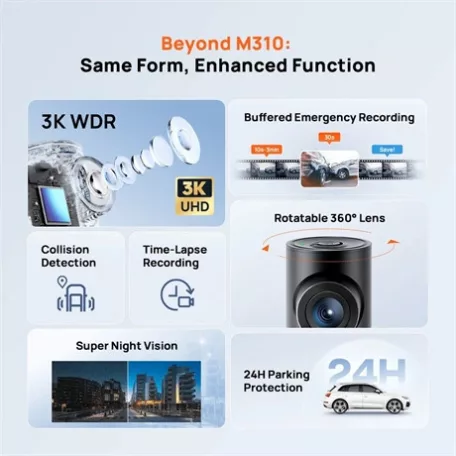 70mai MENETRÖGZÍTŐ KAMERA DASH CAM M310 PLUS