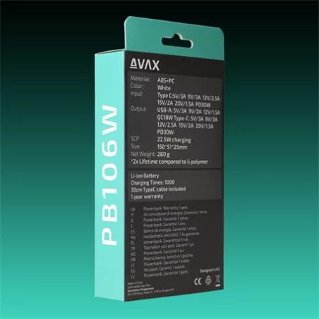 Avax POWER BANK PB106W