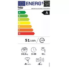 Beko MOSÓGÉP ELÖLTÖLTŐS 10 KG BM3WFU410415WB