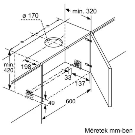 Bosch PÁRAELSZÍVÓ BEÉPÍTHETŐ DFS067K51