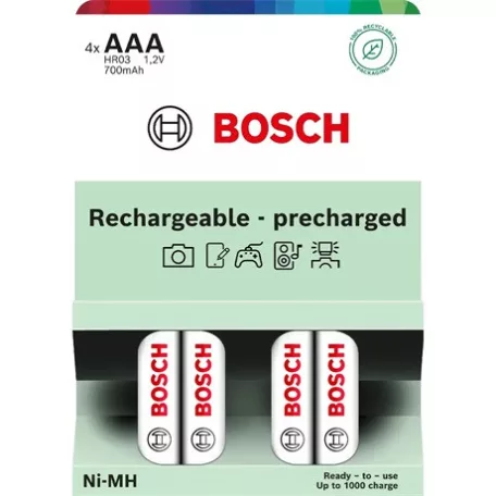 Bosch ELEM TÖLTHETŐ AAA 700mAh 4-BLISZTER HR03B4P700/00