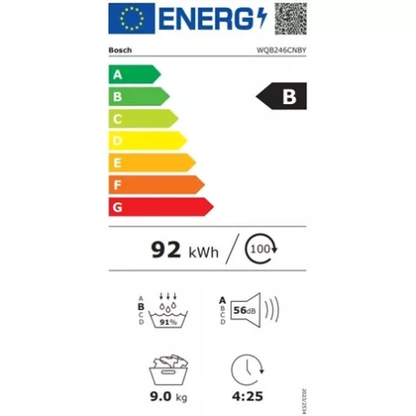 Bosch SZÁRÍTÓGÉP HŐSZIVATTYÚS KONDENZÁCIÓS 9KG WQB246CNBY