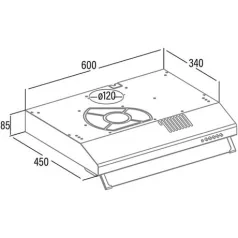 Cata PÁRAELSZÍVÓ LF-2060 WH/L LED + SZÉNSZŰRŐ