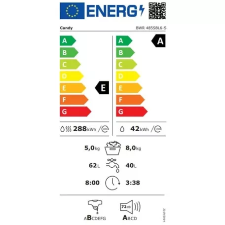 Candy MOSÓ-SZÁRÍTÓGÉP BWR 485SBL6-S