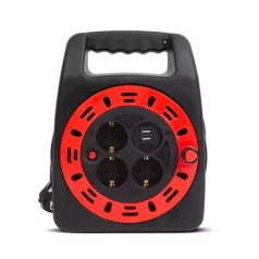   Delight KÁBELDOB MŰA. TARTÓVAL 15 M KÁBELLEL, 2X USB, 3 X 230V, 3X1,5 MM2, IP20 20241