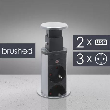 Delight REJTETT ELOSZTÓ 3-AS USB-VEL 20430BU