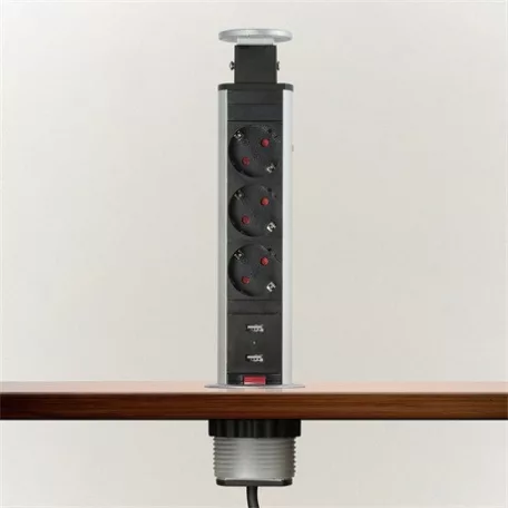Delight REJTETT ELOSZTÓ 3-AS USB-VEL 20430BU
