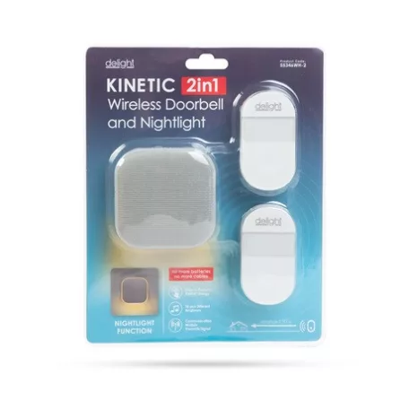 Delight VEZETÉK NÉLKÜLI CSENGŐ ÉS ÉJJELIFÉNY 2 IN 1 55346WH-2
