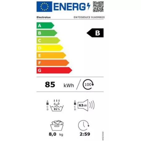 Electrolux SZÁRÍTÓGÉP HŐSZIVATTYÚS EW7D585UCE