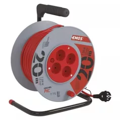   Emos KÁBELDOB 20 M / 4 ALJZAT / PIROS / PVC / 230 V / 1 MM2 P09220