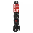 Emos HOSSZABBÍTÓ 1,5 M / 3 ALJZAT / KAPCSOLÓS / 1,5 MM2 PC1321R