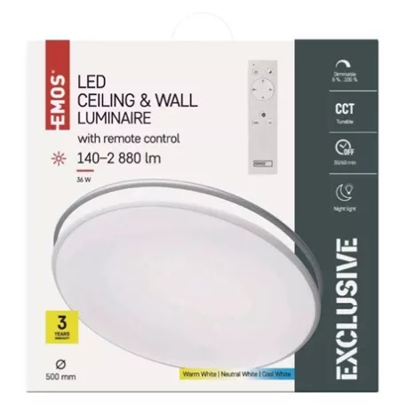 Emos LED MENNYEZETI LÁMPA EXCLUSIVE 36W 140-2880LM ZM5166