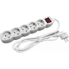   Entac ELOSZTÓ 5 FOGLALAT KAPCSOLÓVAL 1,5M 3G1,5 ESE1.5G5-1.5-SW