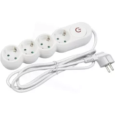   Entac DESIGN ELOSZTÓ 4 FOGLALAT KAPCSOLÓVAL 5M 3G1,5 ESERS1.5G4-5-SW