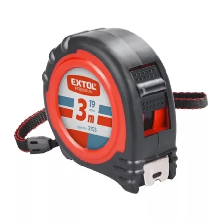 Extol Premium MÉRŐSZALAG, GUMÍROZOTT, 2 STOPPOS, 3M×19MM 3153
