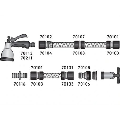 Extol Craft PISZTOLY SZÓRÓFEJ, LOCSOLÓ, ERGONOMIKUS , MŰANYAG 7 FÉLE SUGÁR, KUPLUNG CSATLAKOZÓVAL 70113