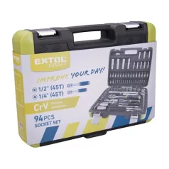   Extol Craft DUGÓKULCS KÉSZLET, RACSNIS, 1/4" 1/2", 94DB 918094