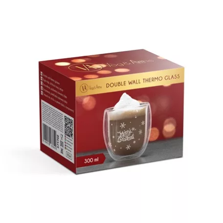 Family Christmas ÜVEGPOHÁR KARÁCSONYI DUPLAFALÚ 300 ML 57176E