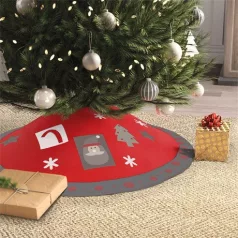   Family Christmas KARÁCSONYFA ALÁ TERÍTŐ 97 CM, SZÜRKE-PIROS 58277A