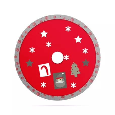 Family Christmas KARÁCSONYFA ALÁ TERÍTŐ 97 CM, SZÜRKE-PIROS 58277A