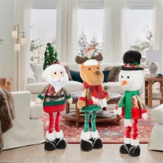   Family Christmas KARÁCSONYI TEXTIL MIKULÁS FIGURA TELESZKÓPOS LÁBBAL 58759A