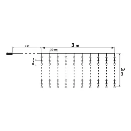 Family Decor LED FÉNYFÜGGÖNY 3X3 M HIDEGFEHÉR 58905B