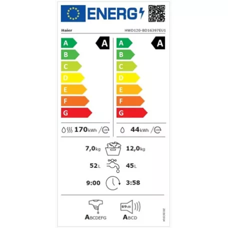 Haier MOSÓ-SZÁRÍTÓGÉP HWD120BD16397EUS