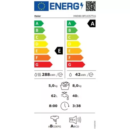 Haier MOSÓ-SZÁRÍTÓGÉP HWD80-BP14357TUS