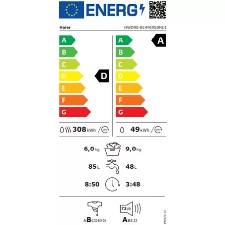 Haier MOSÓ-SZÁRÍTÓGÉP HWD90B14959S8NUS