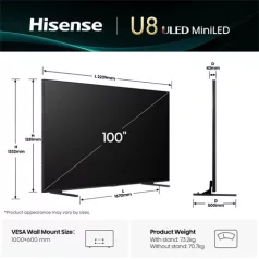 Hisense TV 100" UHD SMART MINI-LED 100U8Q