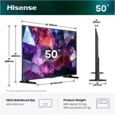 Hisense TV 50" 4K UHD SMART QLED 50E7SPRO