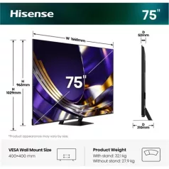 Hisense TV 75" 4K SMART MINILED 75U7SPRO