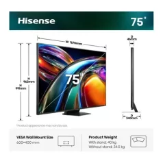 Hisense TV 75" 4K RGB SMART MINILED 75UR9S