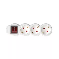  Home by Somogyi 3-AS ELOSZTÓ KAPCSOLÓVAL, 3 MÉTER 3X1,5MM2 FEHÉR NV 3K-3/WH/1,5