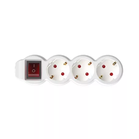 Home by Somogyi 3-AS ELOSZTÓ KAPCSOLÓVAL, 3 MÉTER 3X1,5MM2 FEHÉR NV 3K-3/WH/1,5