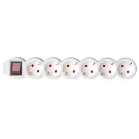 Home by Somogyi 6-OS ELOSZTÓ, KAPCSOLÓVAL 5 MÉTER 3X1,5 MM2 FEHÉR NV 6K-5/WH/1,5
