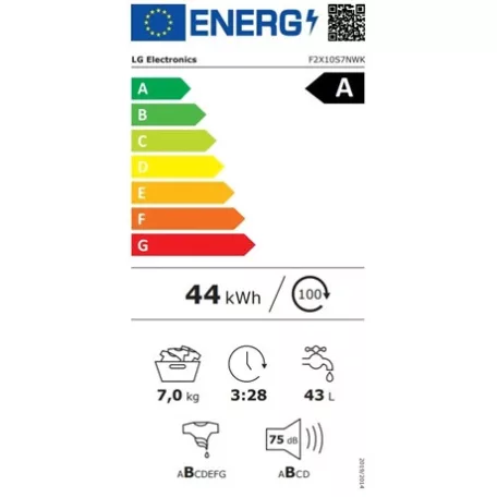 Lg MOSÓGÉP ELÖLTÖLTŐS, 7 KG F2X10S7NWK